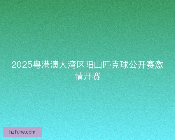 2025粤港澳大湾区阳山匹克球公开赛激情开赛