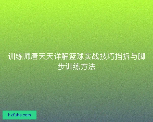 训练师唐天天详解篮球实战技巧挡拆与脚步训练方法