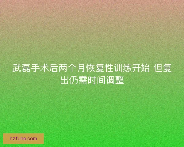武磊手术后两个月恢复性训练开始 但复出仍需时间调整 武磊手术后两个月恢复性训练开始 但复出仍需时间调整